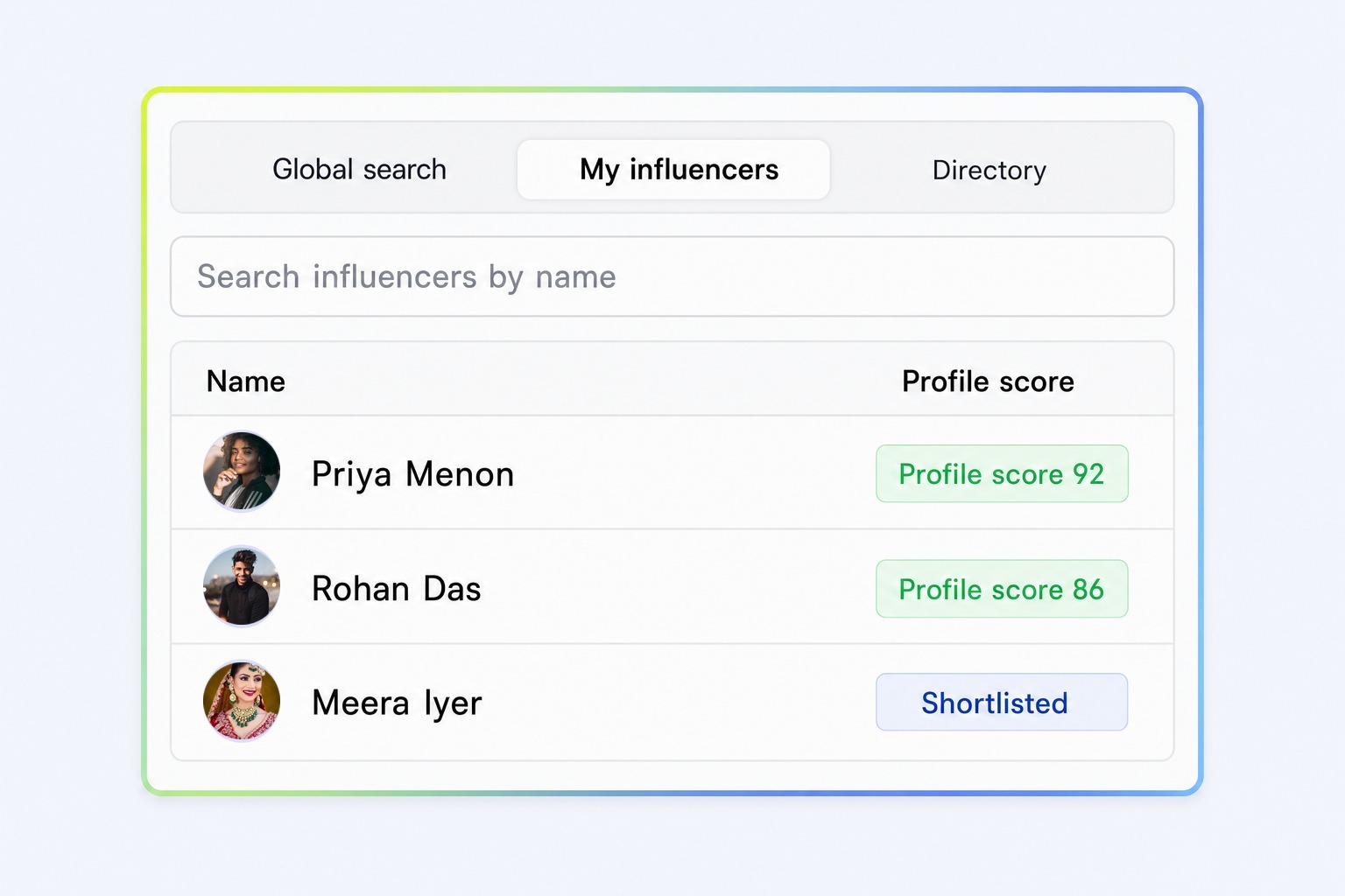 Discovery across 400M+ public profiles in CultureX, rather than a network you have to already be part of.